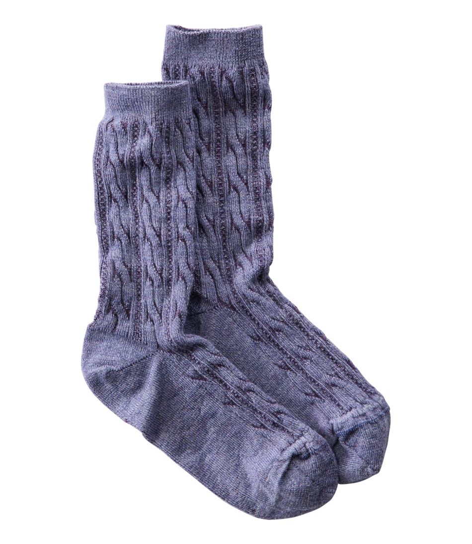 Women's Smartwool Everyday Cable Crew Socks L.L.Bean New