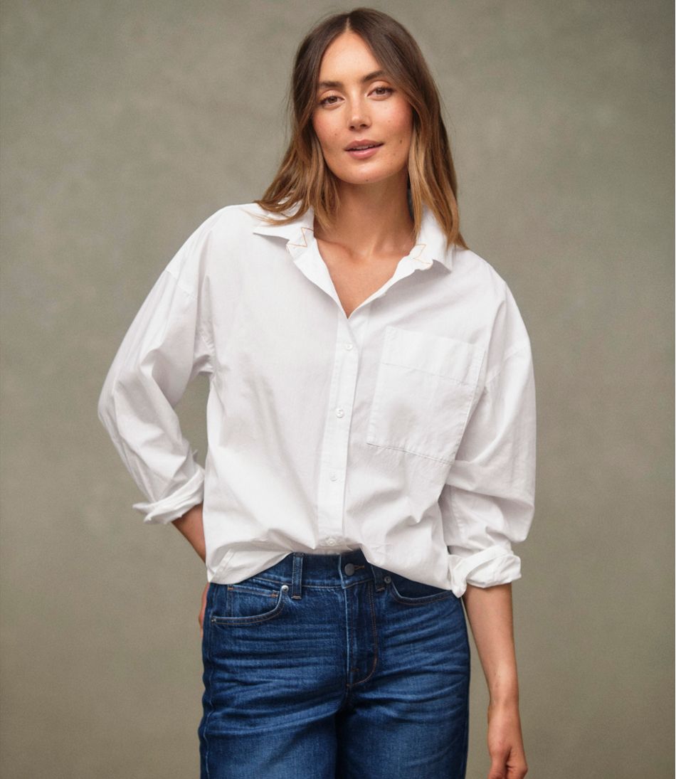 Women's Signature Premium Essential Poplin Shirt, Long-Sleeve L.L.Bean Trending