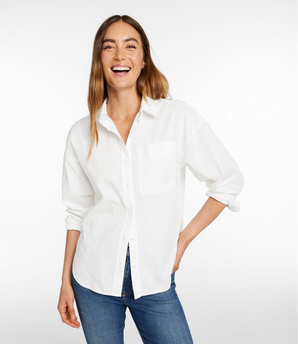 Women's Signature Premium Essential Poplin Shirt, Long-Sleeve L.L.Bean Trending