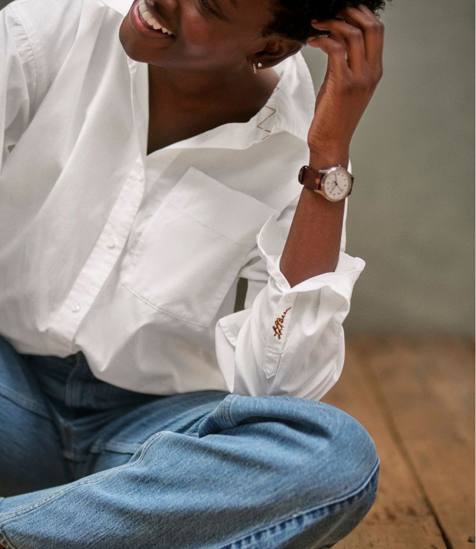Women's Signature Premium Essential Poplin Shirt, Long-Sleeve L.L.Bean Trending