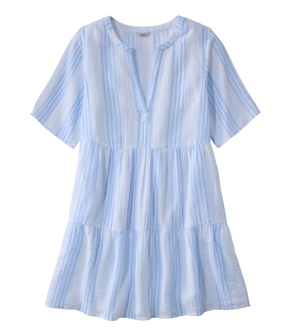Women's Cloud Gauze Cover-Up, Tiered Dress Print L.L.Bean Everyday