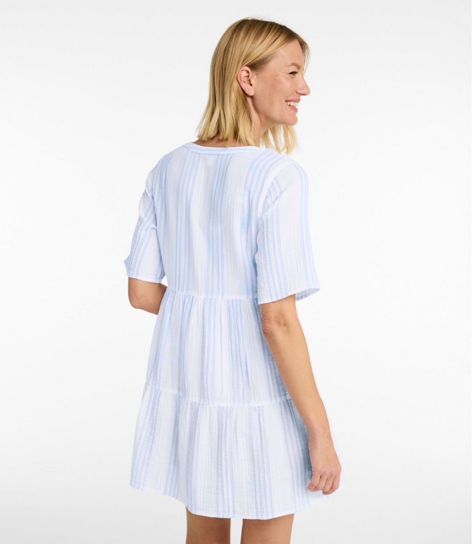 Women's Cloud Gauze Cover-Up, Tiered Dress Print L.L.Bean Everyday