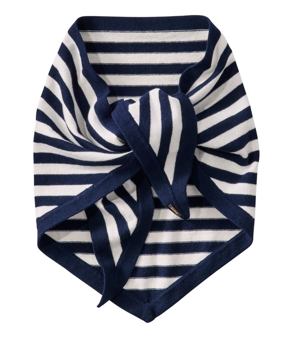 Women's Cotton/Cashmere Knit Triangle Scarf, Striped L.L.Bean Classic