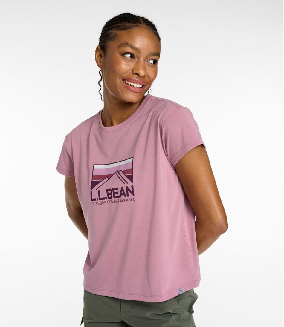 Women's Mountainside Crewneck Tee, Short-Sleeve Graphic L.L.Bean Classic