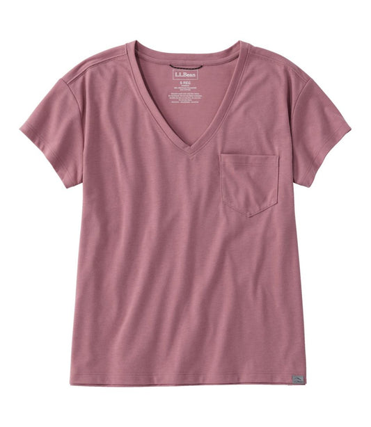 Women's Mountainside V-Neck Pocket Tee, Short Sleeve L.L.Bean Premium