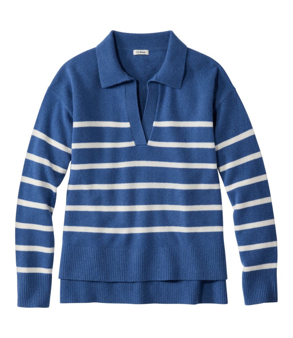Women's Classic Cashmere Sweater, Relaxed Polo L.L.Bean Featured