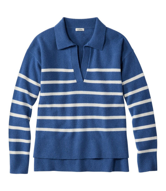Women's Classic Cashmere Sweater, Relaxed Polo L.L.Bean Featured