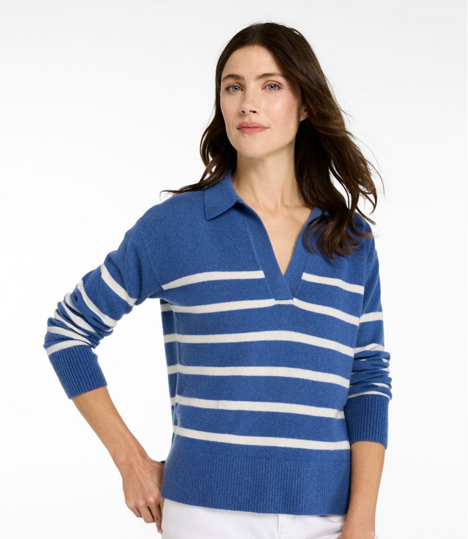 Women's Classic Cashmere Sweater, Relaxed Polo L.L.Bean Featured