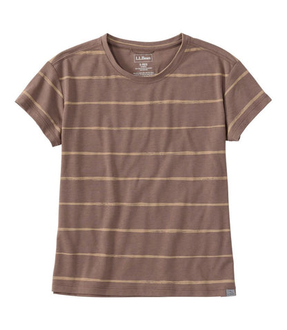 Women's Mountainside Crewneck Tee, Short-Sleeve Stripe L.L.Bean Popular
