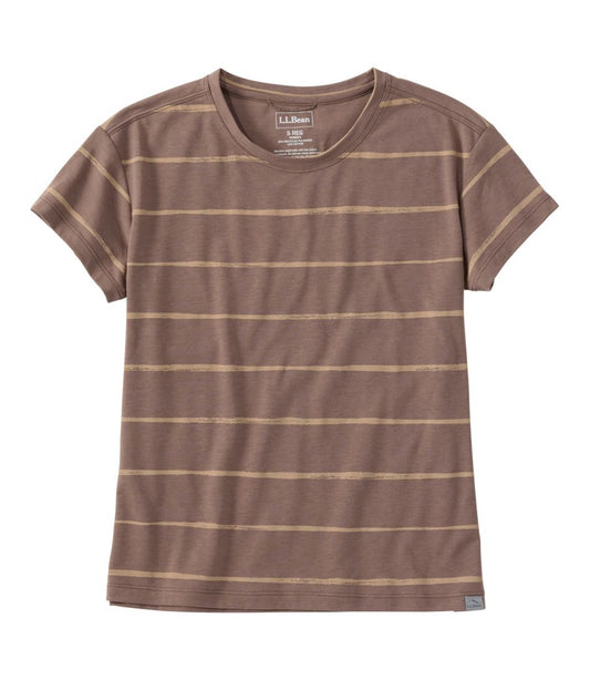 Women's Mountainside Crewneck Tee, Short-Sleeve Stripe L.L.Bean Popular