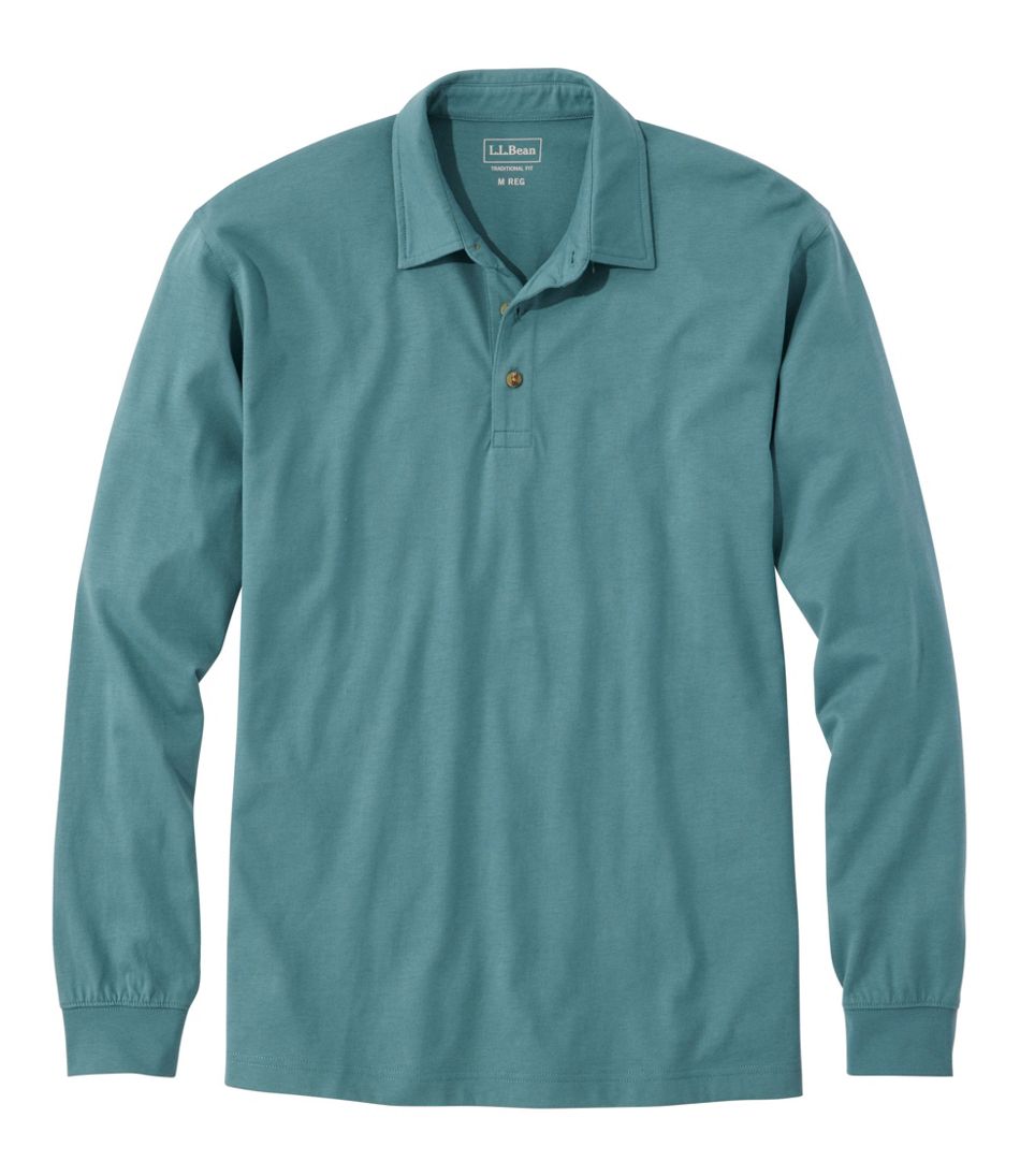Men's Carefree Unshrinkable Polo, Long-Sleeve, Without Pocket L.L.Bean Top Pick