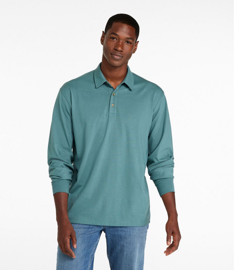 Men's Carefree Unshrinkable Polo, Long-Sleeve, Without Pocket L.L.Bean Top Pick