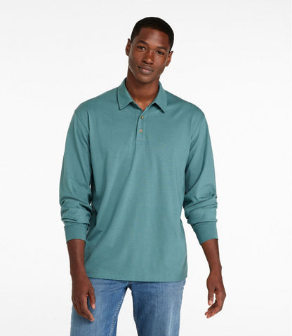Men's Carefree Unshrinkable Polo, Long-Sleeve, Without Pocket L.L.Bean Top Pick