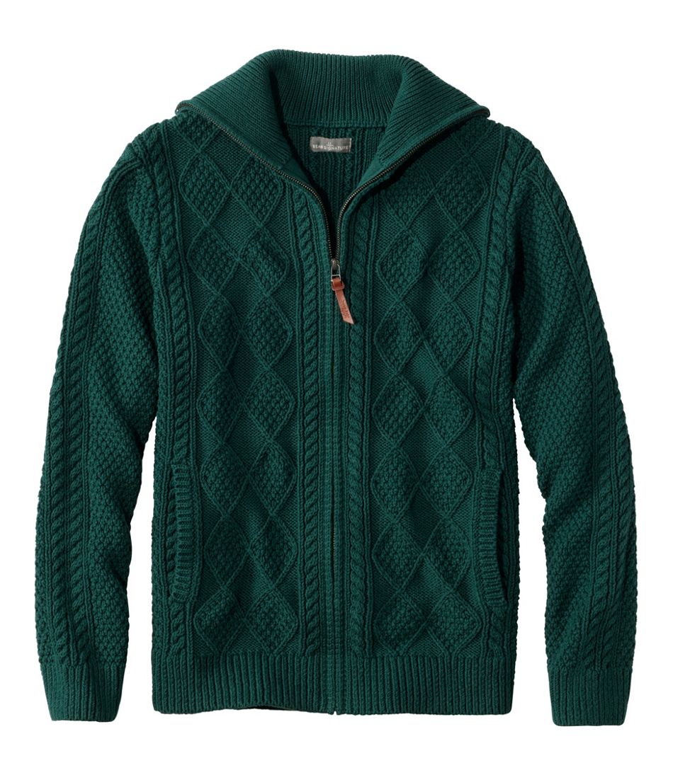 Men's Signature Cotton Fisherman Sweater, Full-Zip L.L.Bean Essential