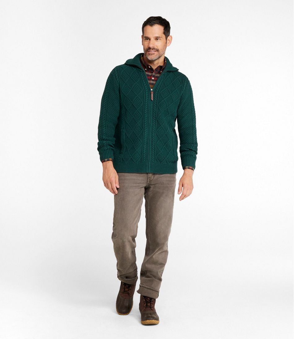 Men's Signature Cotton Fisherman Sweater, Full-Zip L.L.Bean Essential