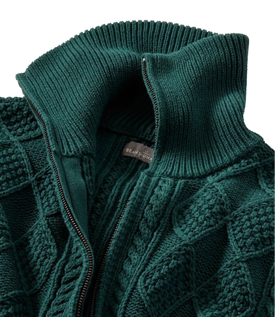Men's Signature Cotton Fisherman Sweater, Full-Zip L.L.Bean Essential