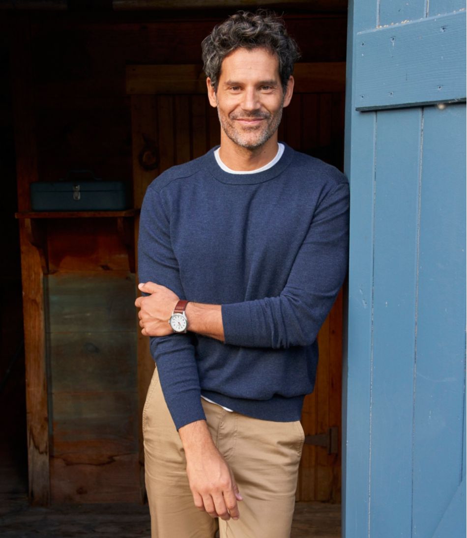 Men's All Seasons Cotton Blend Sweater, Crewneck L.L.Bean Best Seller