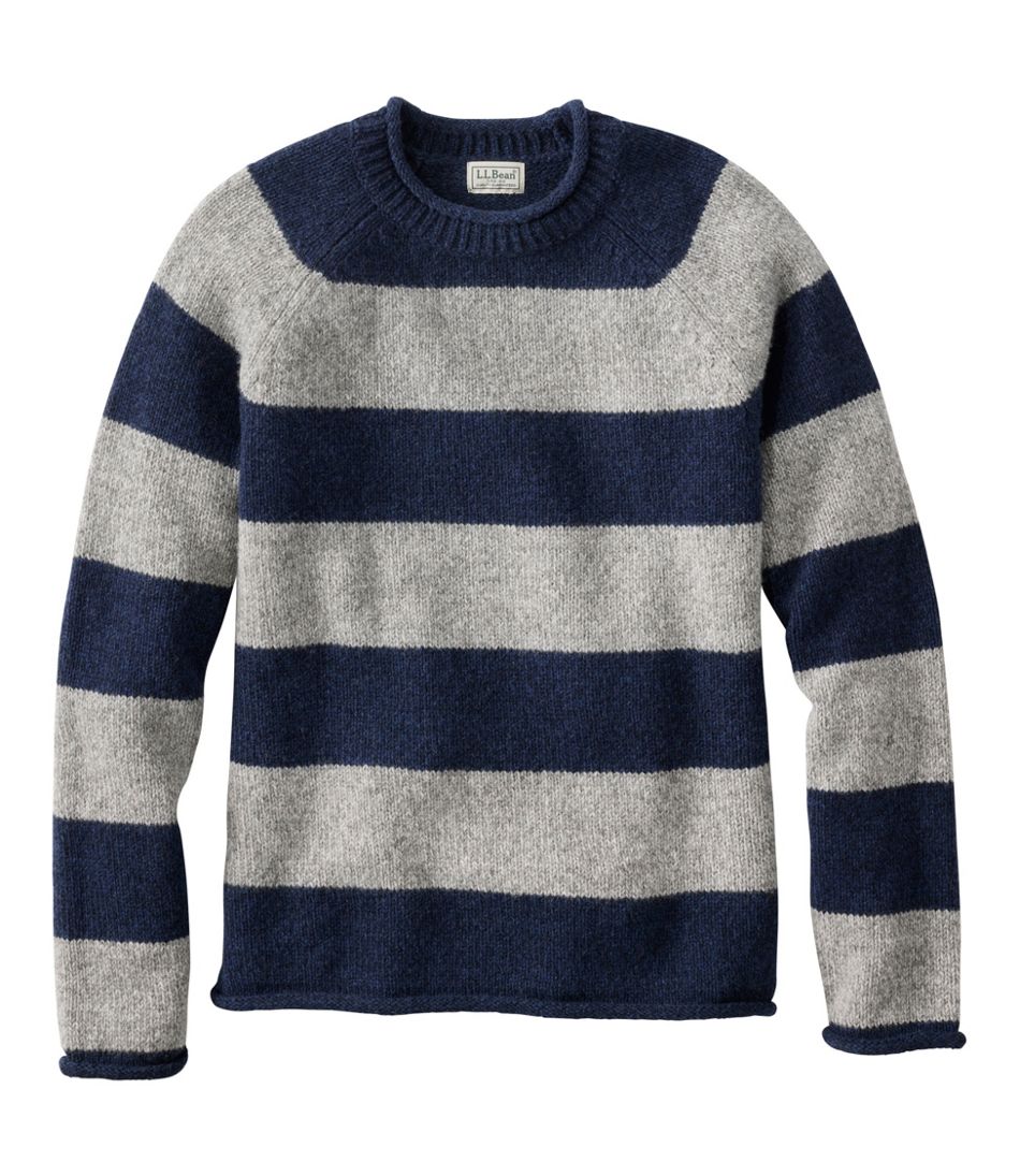Men's Bean's Classic Ragg Wool Sweater, Rollneck, Stripe L.L.Bean Everyday