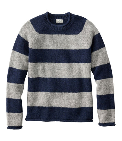 Men's Bean's Classic Ragg Wool Sweater, Rollneck, Stripe L.L.Bean Everyday