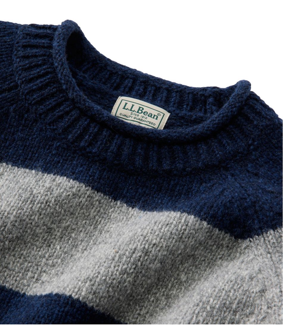 Men's Bean's Classic Ragg Wool Sweater, Rollneck, Stripe L.L.Bean Everyday