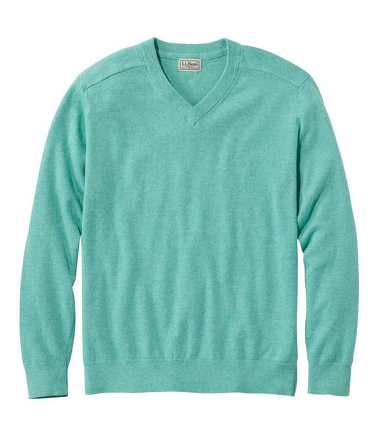 Men's All Seasons Cotton Blend Sweater, V-Neck L.L.Bean Value
