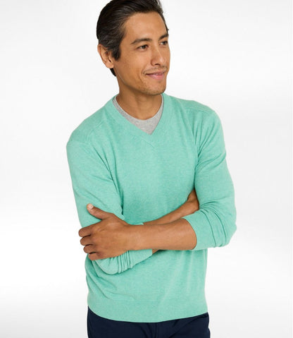 Men's All Seasons Cotton Blend Sweater, V-Neck L.L.Bean Value