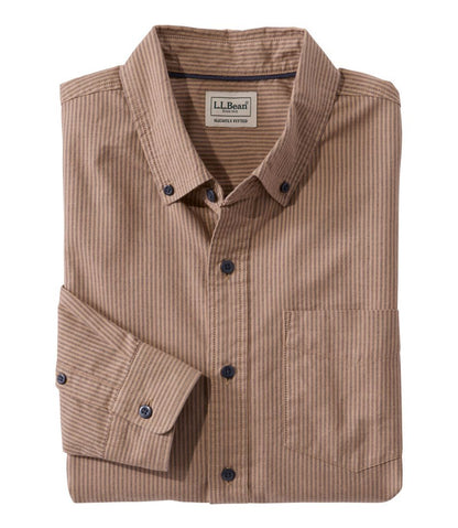Men's Sunwashed Oxford Shirt, Slightly Fitted Untucked Fit, Stripe L.L.Bean New