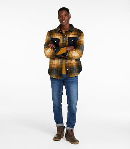 Men's Signature Mixed Media Fleece Shirt Jacket, Plaid L.L.Bean Featured