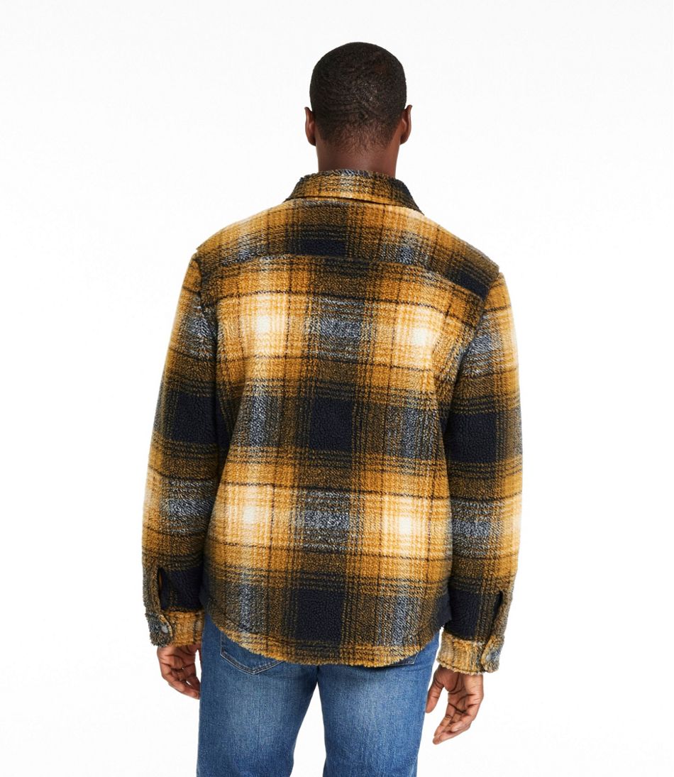 Men's Signature Mixed Media Fleece Shirt Jacket, Plaid L.L.Bean Featured