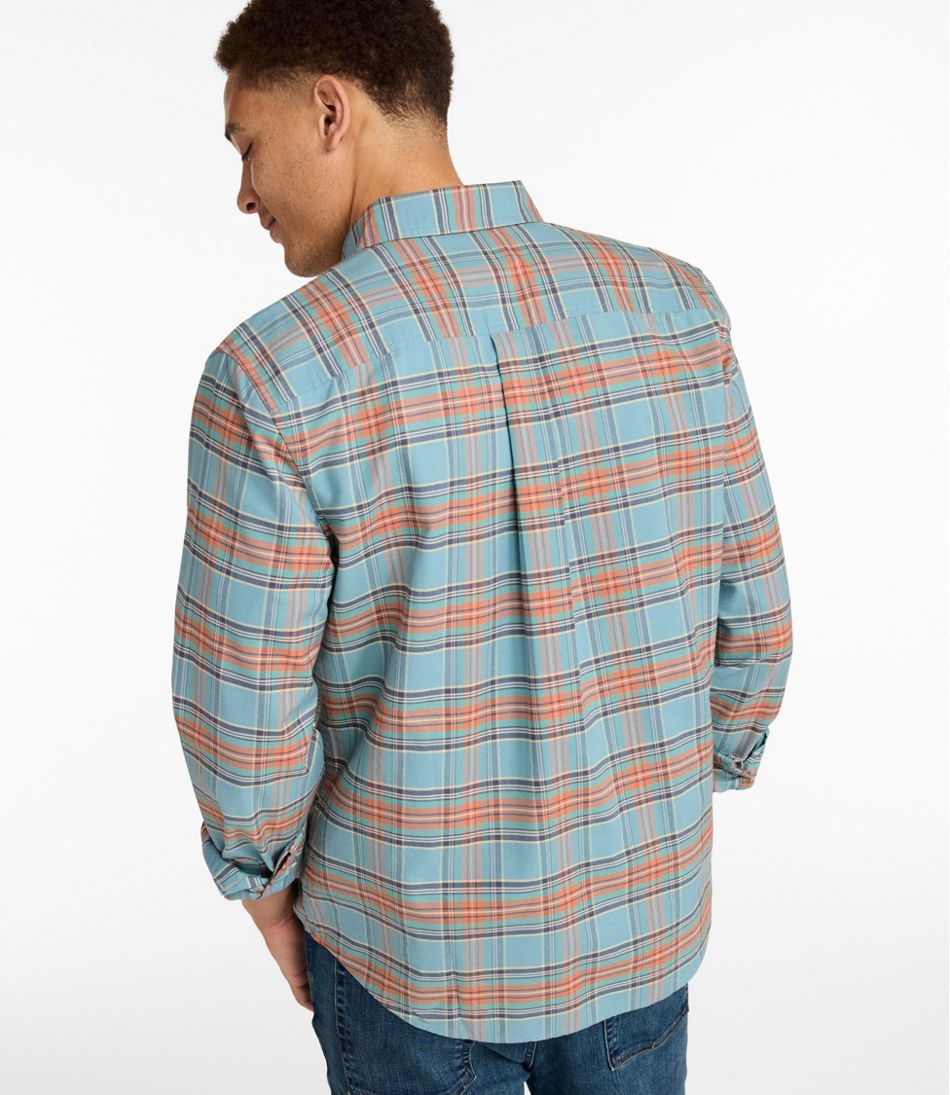 Men's Sunwashed Oxford Shirt, Slightly Fitted Untucked Fit, Plaid L.L.Bean Popular