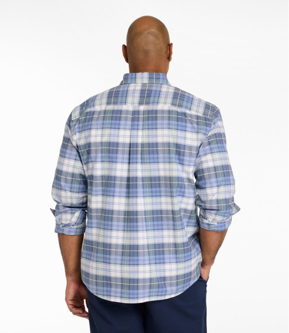 Men's Sunwashed Oxford Shirt, Slightly Fitted Untucked Fit, Plaid L.L.Bean Popular