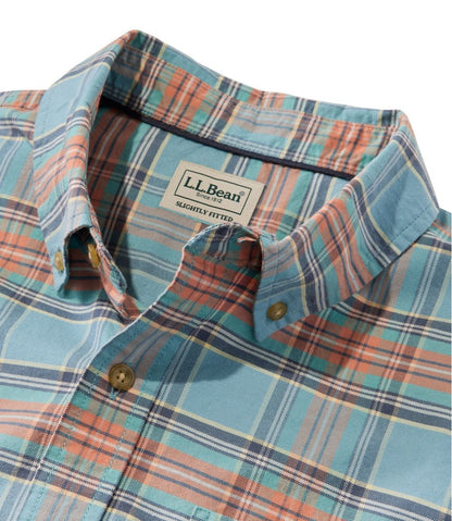 Men's Sunwashed Oxford Shirt, Slightly Fitted Untucked Fit, Plaid L.L.Bean Popular