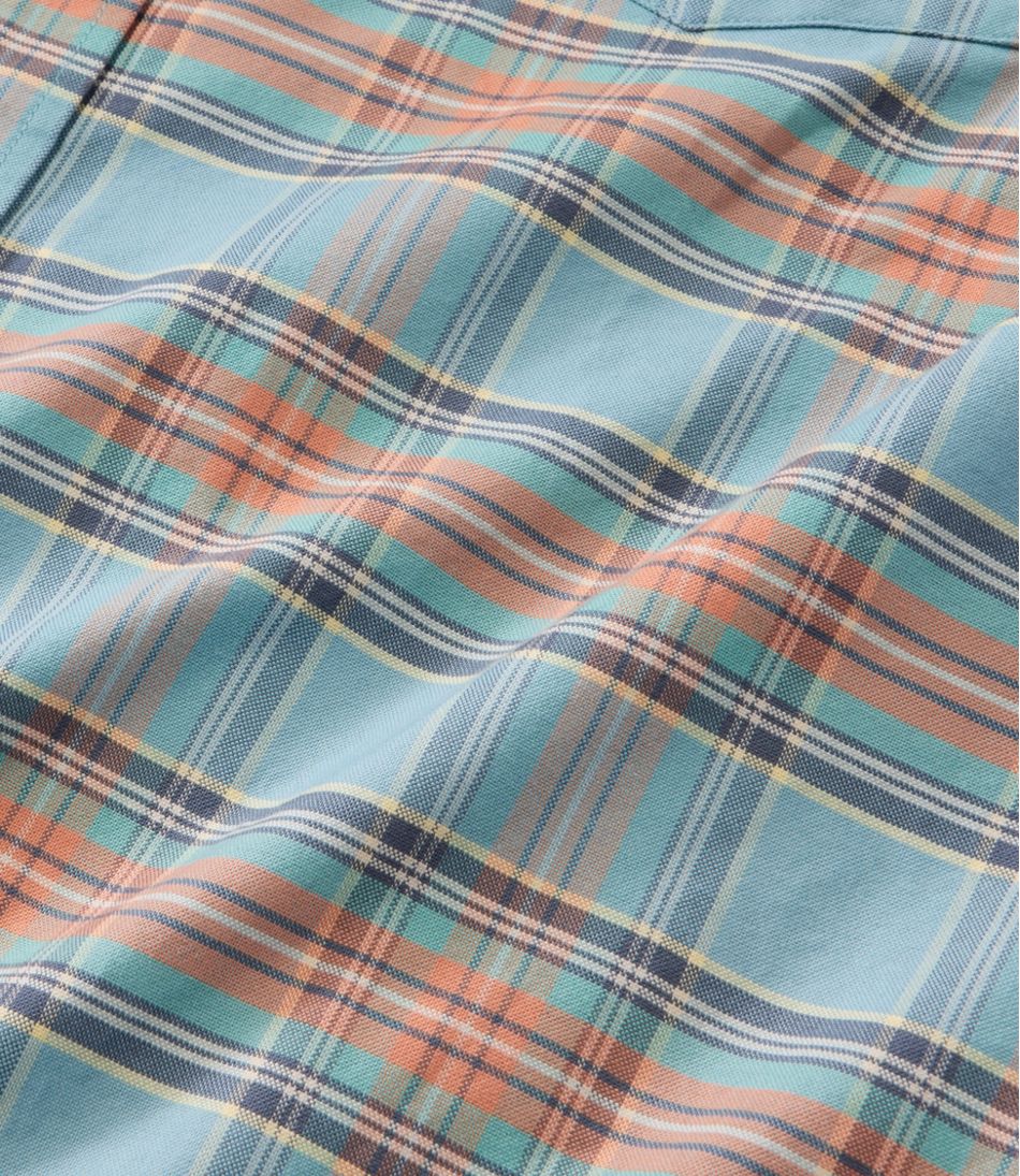 Men's Sunwashed Oxford Shirt, Slightly Fitted Untucked Fit, Plaid L.L.Bean Popular