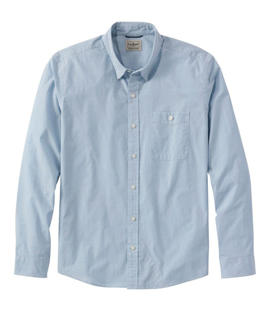 Men's Comfort Stretch Performance® Chambray Shirt, Long-Sleeve, Slightly Fitted Untucked Fit L.L.Bean Essential
