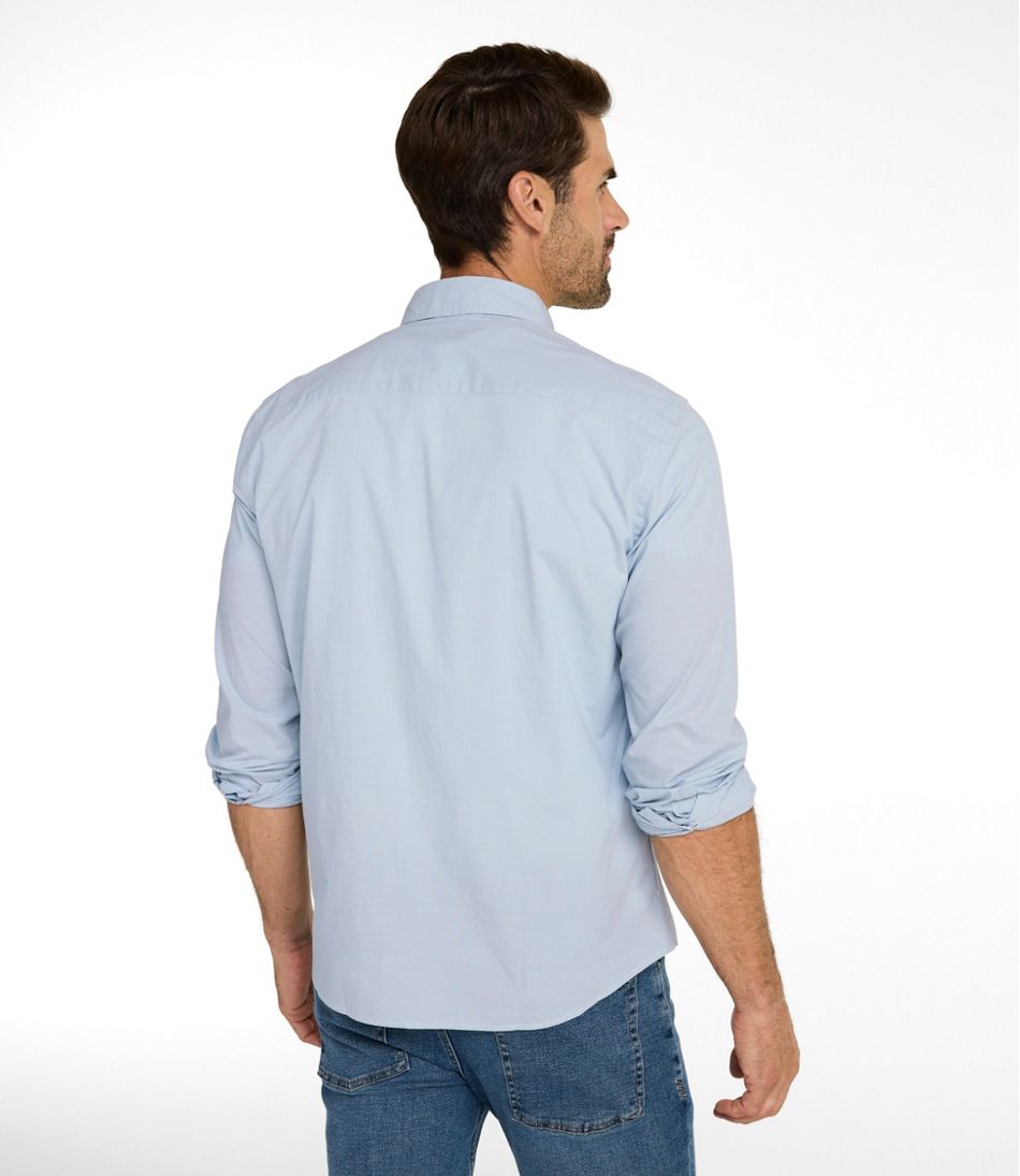Men's Comfort Stretch Performance® Chambray Shirt, Long-Sleeve, Slightly Fitted Untucked Fit L.L.Bean Essential