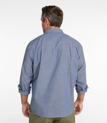 Men's Comfort Stretch Performance® Chambray Shirt, Long-Sleeve, Slightly Fitted Untucked Fit L.L.Bean Essential