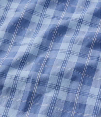 Men's Comfort Stretch Performance® Chambray Shirt, Long-Sleeve, Slightly Fitted Untucked Fit, Plaid L.L.Bean Premium