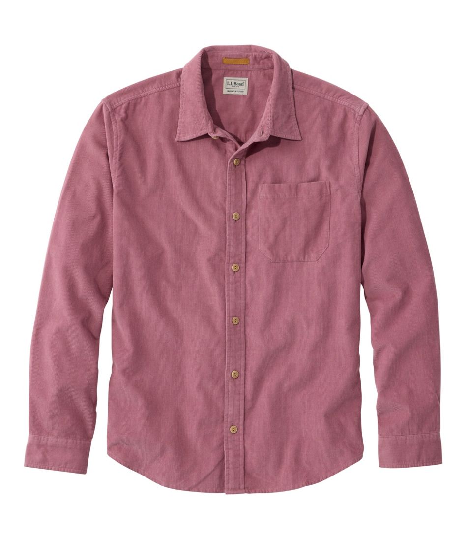 Men's Sunwashed Corduroy Shirt, Slightly Fitted Untucked Fit L.L.Bean New