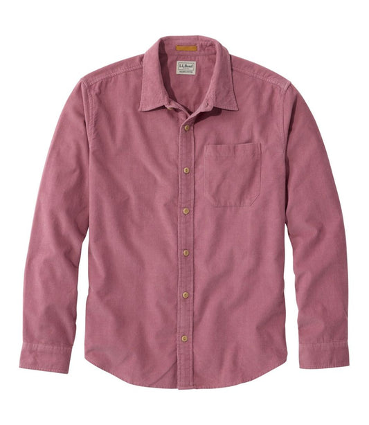 Men's Sunwashed Corduroy Shirt, Slightly Fitted Untucked Fit L.L.Bean New