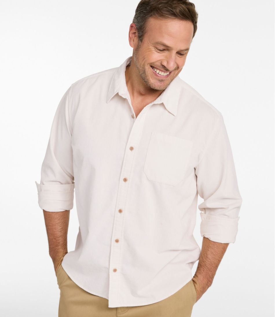 Men's Sunwashed Corduroy Shirt, Slightly Fitted Untucked Fit L.L.Bean New