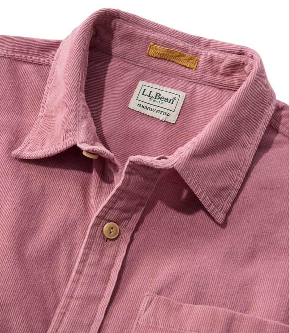 Men's Sunwashed Corduroy Shirt, Slightly Fitted Untucked Fit L.L.Bean New