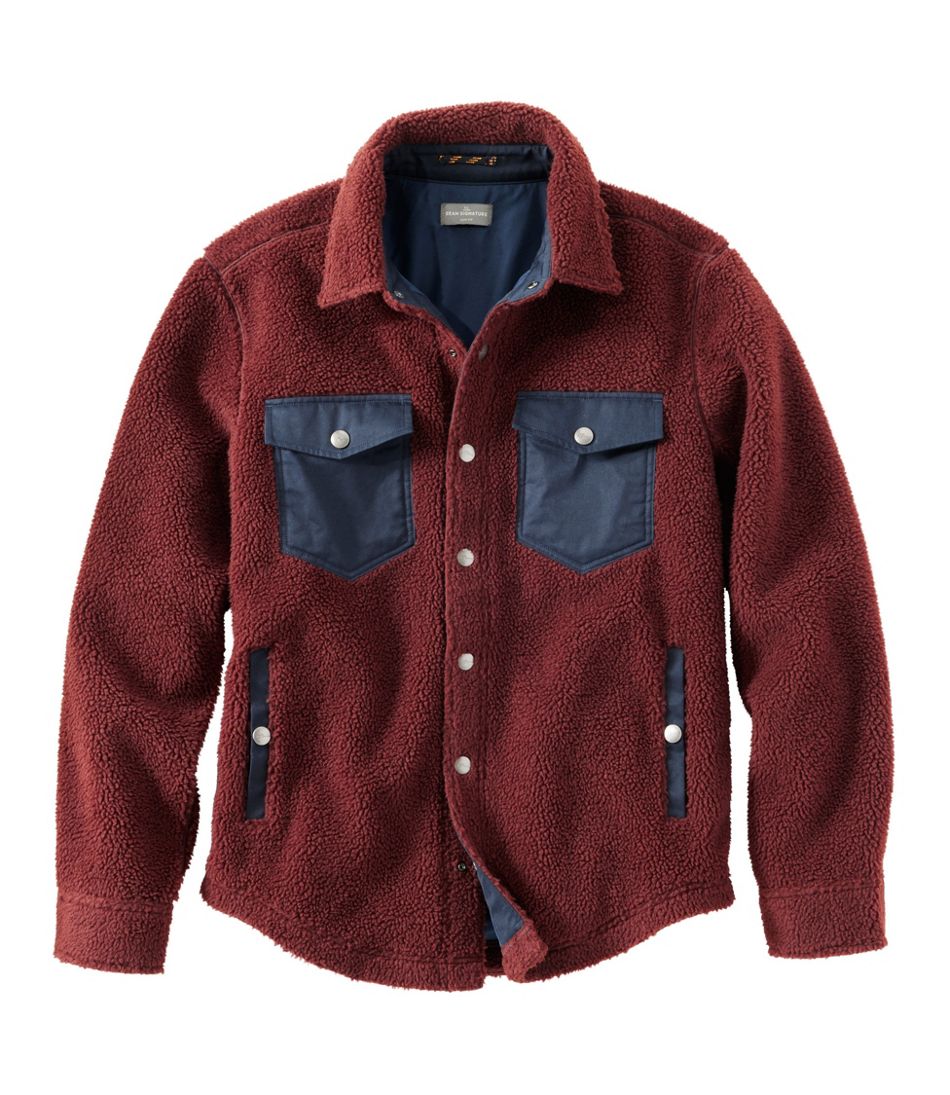 Men's Signature Mixed Media Fleece Shirt Jacket L.L.Bean Value