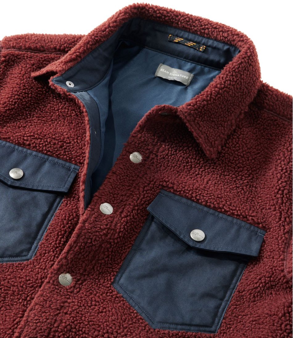 Men's Signature Mixed Media Fleece Shirt Jacket L.L.Bean Value