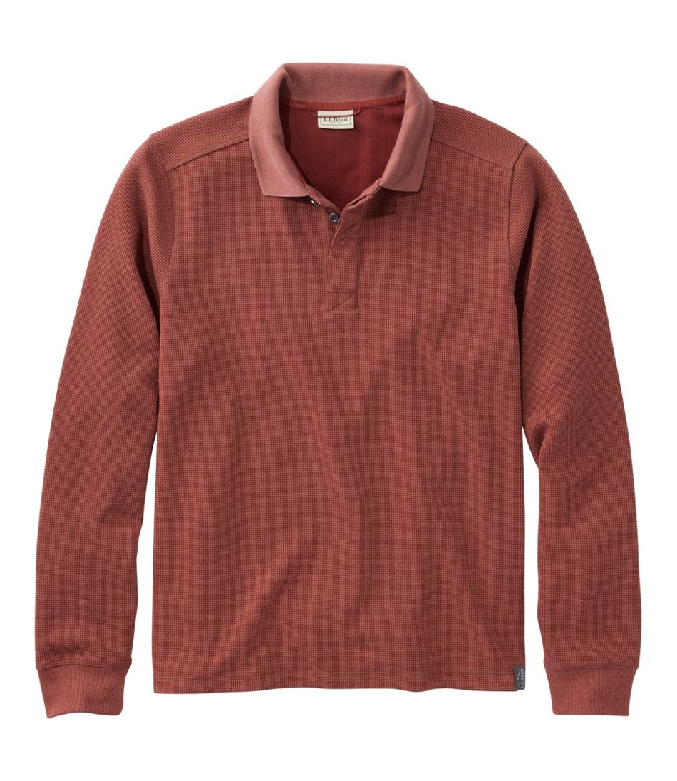 Men's Mountainside Micro Waffle Polo, Long-Sleeve L.L.Bean New