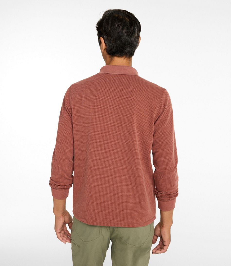Men's Mountainside Micro Waffle Polo, Long-Sleeve L.L.Bean New