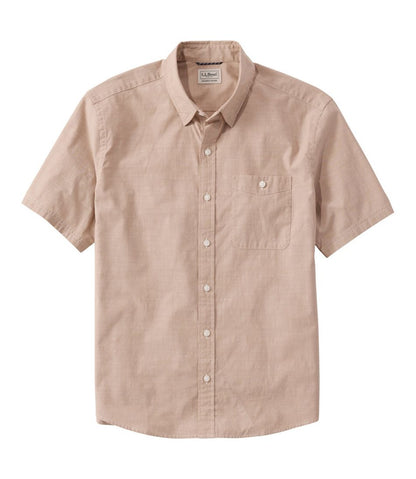 Men's Comfort Stretch Performance® Chambray Shirt, Short-Sleeve, Slightly Fitted Untucked Fit L.L.Bean Featured
