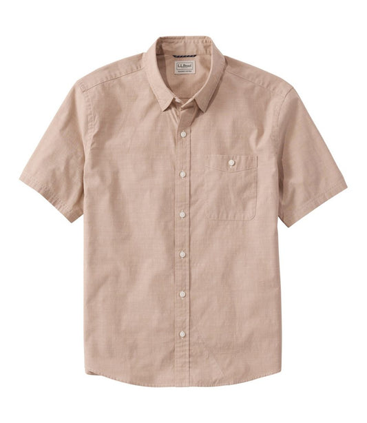 Men's Comfort Stretch Performance® Chambray Shirt, Short-Sleeve, Slightly Fitted Untucked Fit L.L.Bean Featured