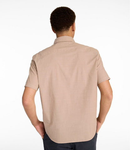 Men's Comfort Stretch Performance® Chambray Shirt, Short-Sleeve, Slightly Fitted Untucked Fit L.L.Bean Featured
