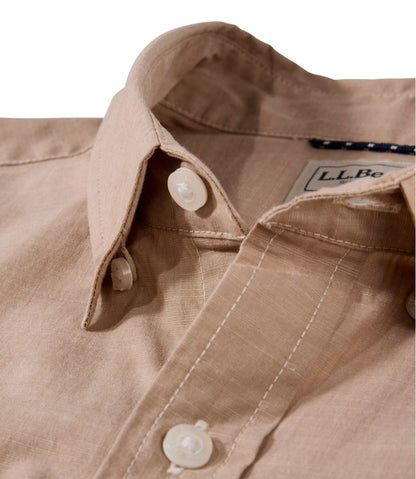 Men's Comfort Stretch Performance® Chambray Shirt, Short-Sleeve, Slightly Fitted Untucked Fit L.L.Bean Featured