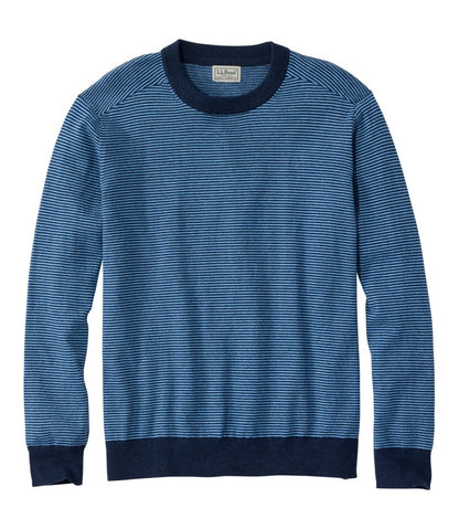 Men's All Seasons Cotton Blend Sweater, Crewneck, Stripe L.L.Bean Featured